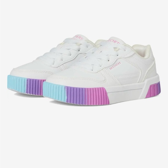 Girl's Shoes SKECHERS KIDS White Multi Jade 310890L (Little Kid/Big Kid) - Picture 1 of 6
